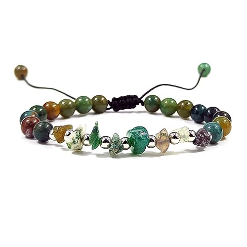 Clataly Amethyst Armbänder Natürliche Kristall Onyx Crushed Stone Armbänder Gewebte dehnbare Armbänder für Frauen und Mädchen (Achat) von Clataly