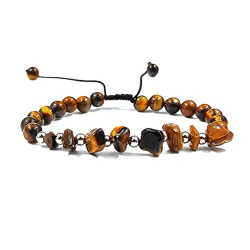 Clataly Amethyst und Onyx Armband mit Tigerauge Stein - Natürlicher Kristall, Böhmisch, Versteckter Sicherheitsverschluss, Bead-Kette, für Frauen und Mädchen von Clataly