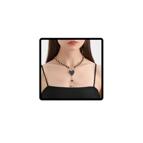 Clataly Mond Halskette Schwarz Wrapped Samt Halsketten Life Tree Liebe Herz Choker Halsketten Schmuck für Frauen und Mädchen (Liebe) von Clataly