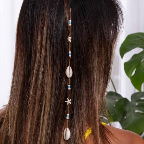 Clataly Ozean-Strand-Stil Haarspange mit Seegurken- und Seesterne-Borte, Bohemian-Stil bunte Reisperlen-Haarverzierungen für Frauen (Mixed color B, Eine Größe) von Clataly