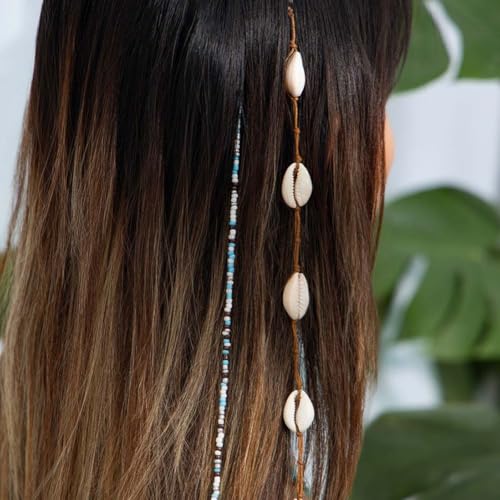 Clataly Ozean-Strand-Stil Haarspange mit Seegurken- und Seesterne-Borte, Bohemian-Stil bunte Reisperlen-Haarverzierungen für Frauen (Mixed color C, Eine Größe) von Clataly