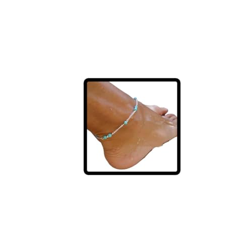 Clataly Türkis Fußkettchen Armbänder Multilayer Schmetterling Fußkettchen Shell Perle Fußkettchen Sommer Zubehör Strand Fuß Schmuck für Frauen Mädchen (Türkisfarbenes Fußkettchen) von Clataly