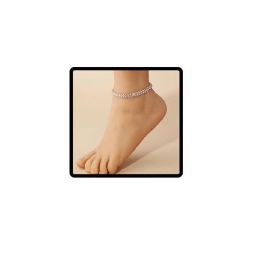 Clataly Unregelmäßige Tennis Kristall Knöchel Einstellbare Strass Knöchel Armbänder Sommer Strand Fuß Schmuck für Frauen Mädchen (Gold) von Clataly