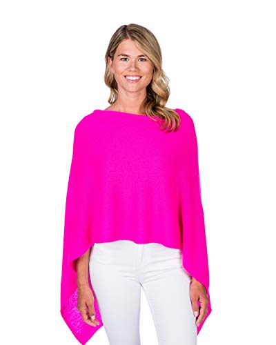 CLAUDIA NICHOLE von Alashan 100% Kaschmir Kleid Topper Poncho - Pink - Einheitsgröße von Claudia Nichole