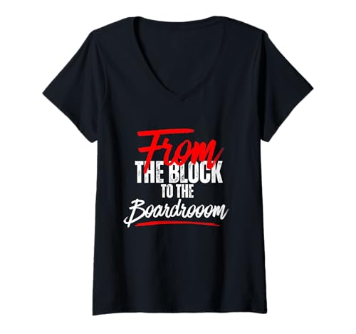 Damen Vom Block zum Sitzungssaal Wealth Rebellion Visionary T-Shirt mit V-Ausschnitt Damen Vom Block zum Sitzungssaal Wealth Rebellion Visionary T-Shirt mit V-Ausschnitt von Claudia Williams Apparel