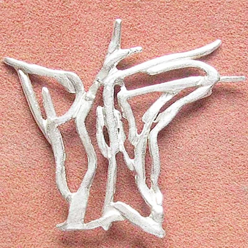 Paisaje I Handgemachte Silberbrosche Imitiert Trockene Äste von ClaudiaTijman