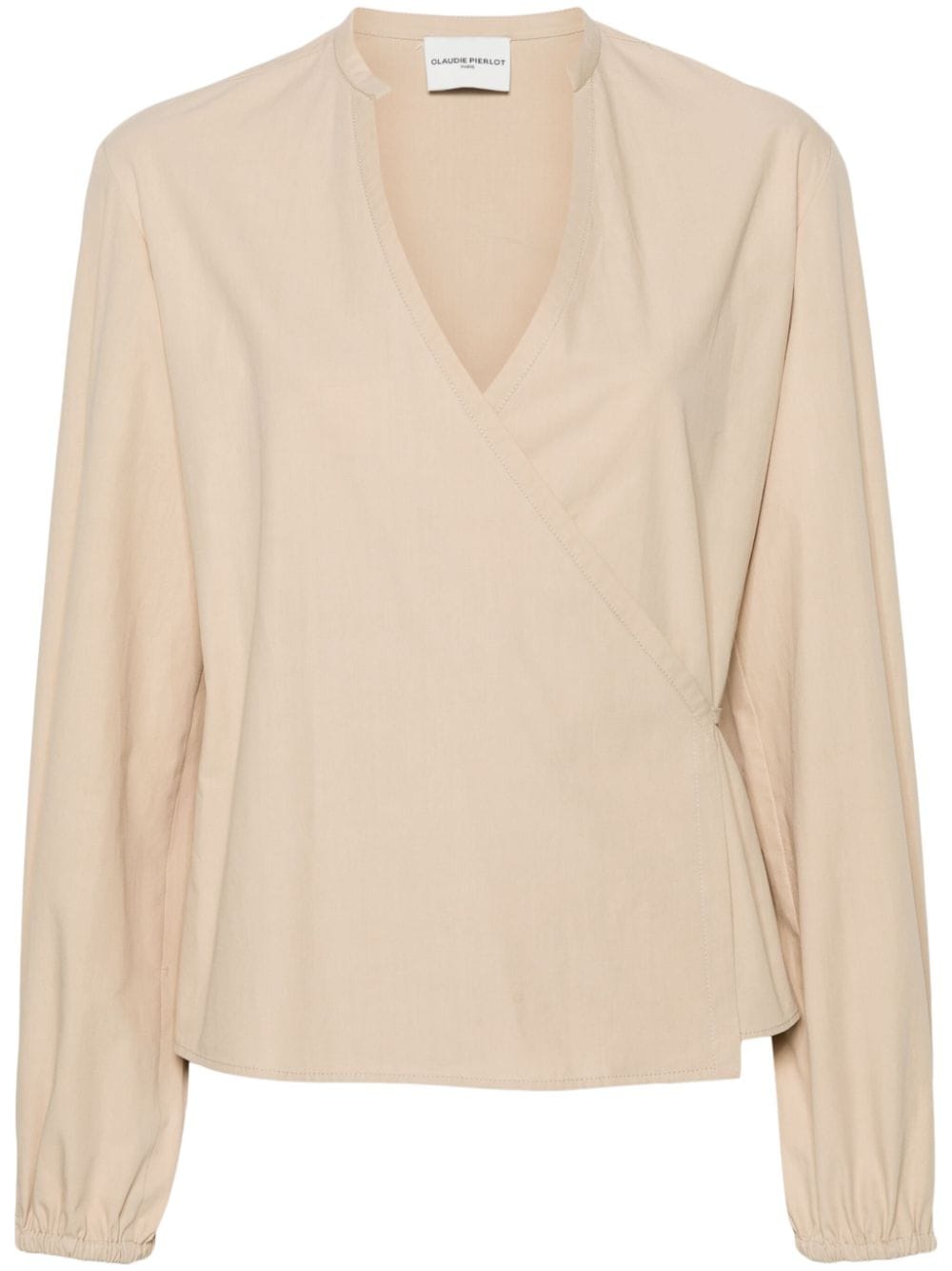 Claudie Pierlot Wickelbluse mit V-Ausschnitt - Nude von Claudie Pierlot