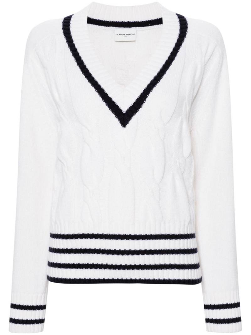 Claudie Pierlot Gestreifter Pullover - Weiß von Claudie Pierlot