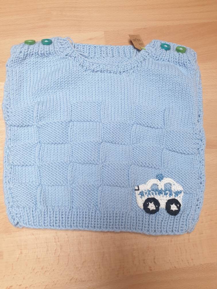 Handgestrickter Pullunder Baby Blau Handgestrickter Pullunder Baby Blau von ClaudisWollstube