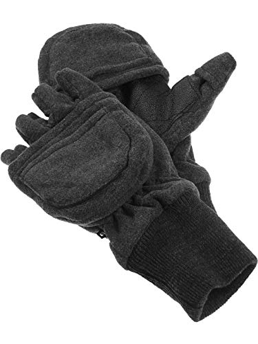 Claus Modes Fleece Handschuhe mit Thinsulate und Klappe Strickbund, Farben:grau, Handschuhgröße:Damen von Claus Modes