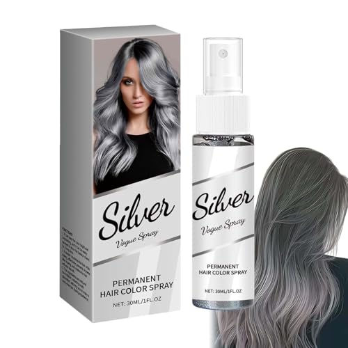 Temporäres Haarfarbe Spray Grau, Haarspray Farbe Abwaschbar, Farbiges Hair Dye Grey für Temporäre Styling, Sofortige Farbabdeckung, für Karneval, Halloween, Cosplay, Party, Schnelle Haarfärbung-30ml Temporäres Haarfarbe Spray Grau, Haarspray Farbe Abwaschbar, Farbiges Hair Dye Grey für Temporäre Styling, Sofortige Farbabdeckung, für Karneval, Halloween, Cosplay, Party, Schnelle Haarfärbung-30ml von Clawrex
