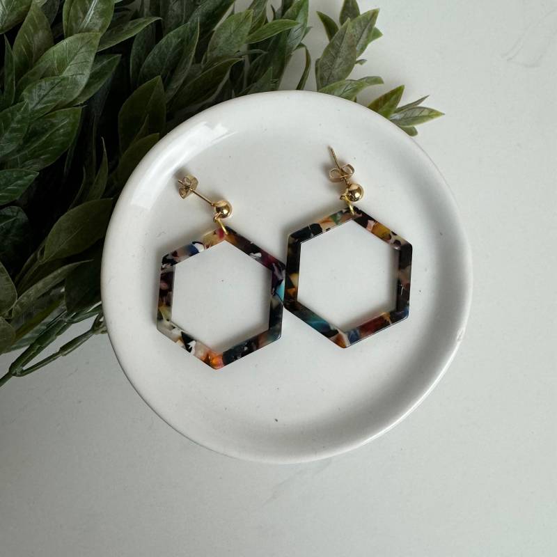 Acryl Ohrringe + Leicht Hypoallergen Statement Ohrring von ClayAndCollection