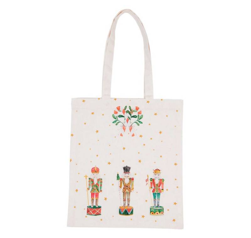 Clayre & Eef Schultertasche Romantische Nussknacker Stofftasche Baumwolle 33x38 cm, Nussknacker-Motiv von Clayre & Eef