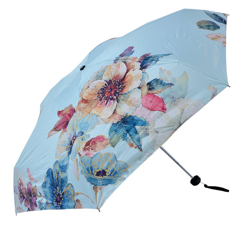 Clayre & Eef Taschenregenschirm Regenschirm mit Blumenmotiv von Clayre & Eef – Taschenschirm mit Hülle, klein zusammenfaltbar, mit Schutzhülle, Taschenschirm von Clayre & Eef