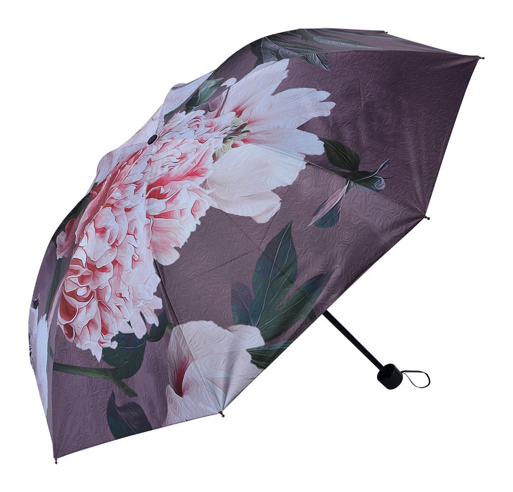 Clayre & Eef Taschenregenschirm Regenschirm mit Blumenmotiv von Clayre & Eef – Taschenschirm mit Hülle, klein zusammenfaltbar, mit Schutzhülle, Taschenschirm von Clayre & Eef
