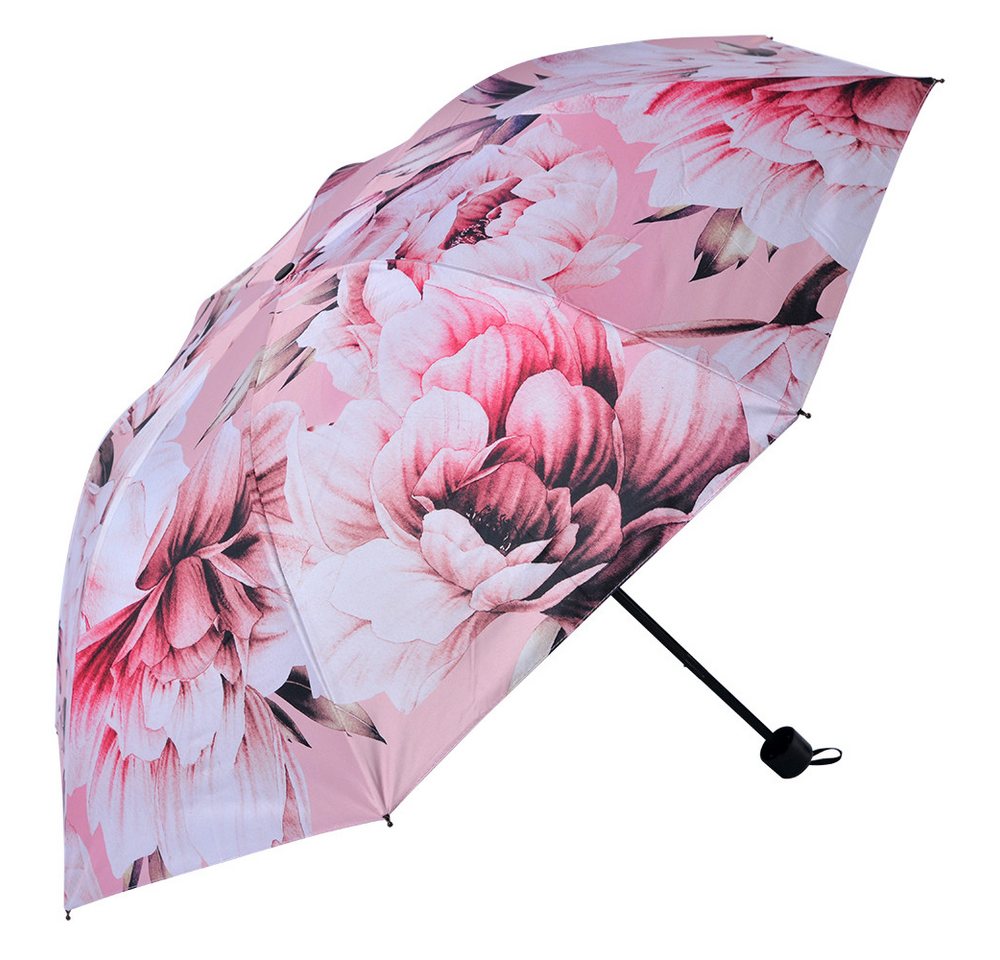Clayre & Eef Taschenregenschirm Regenschirm mit Blumenmotiv von Clayre & Eef – Taschenschirm mit Hülle, klein zusammenfaltbar, mit Schutzhülle, Taschenschirm von Clayre & Eef