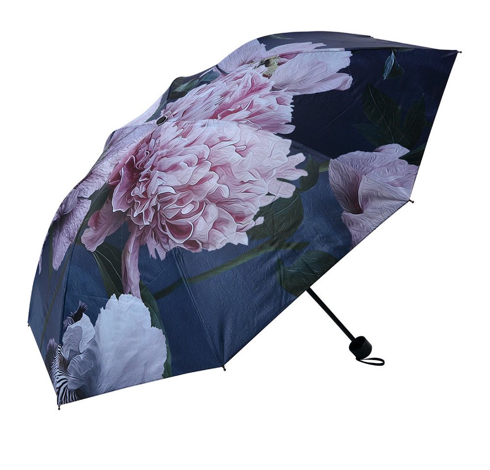 Clayre & Eef Taschenregenschirm Regenschirm mit Blumenmotiv von Clayre & Eef – Taschenschirm mit Hülle, klein zusammenfaltbar, mit Schutzhülle, Taschenschirm von Clayre & Eef