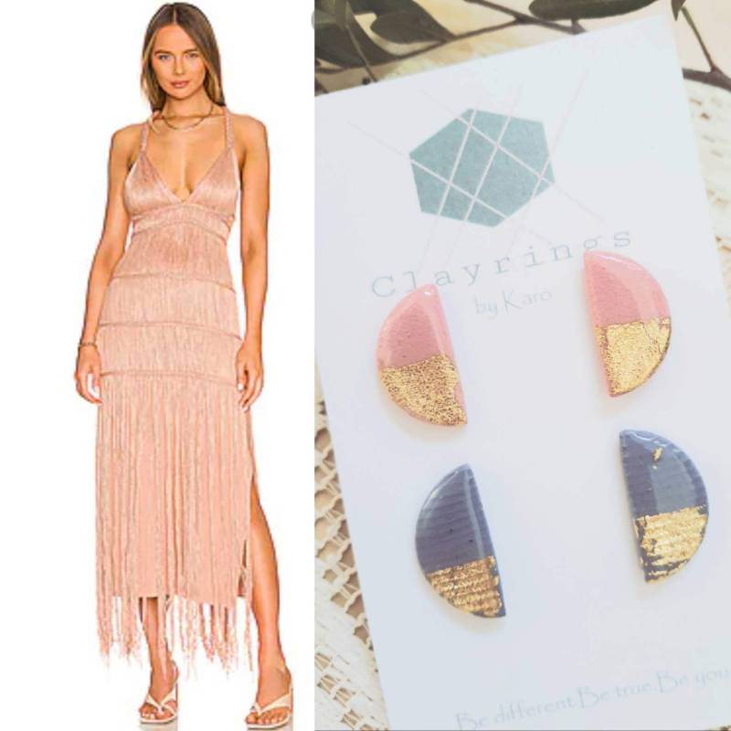 Polymerclay Ohrringe Leicht Schmuck Einzigartige Designte Handgemachte Ohrstecker Set Von 2 von ClayringsbyKaro