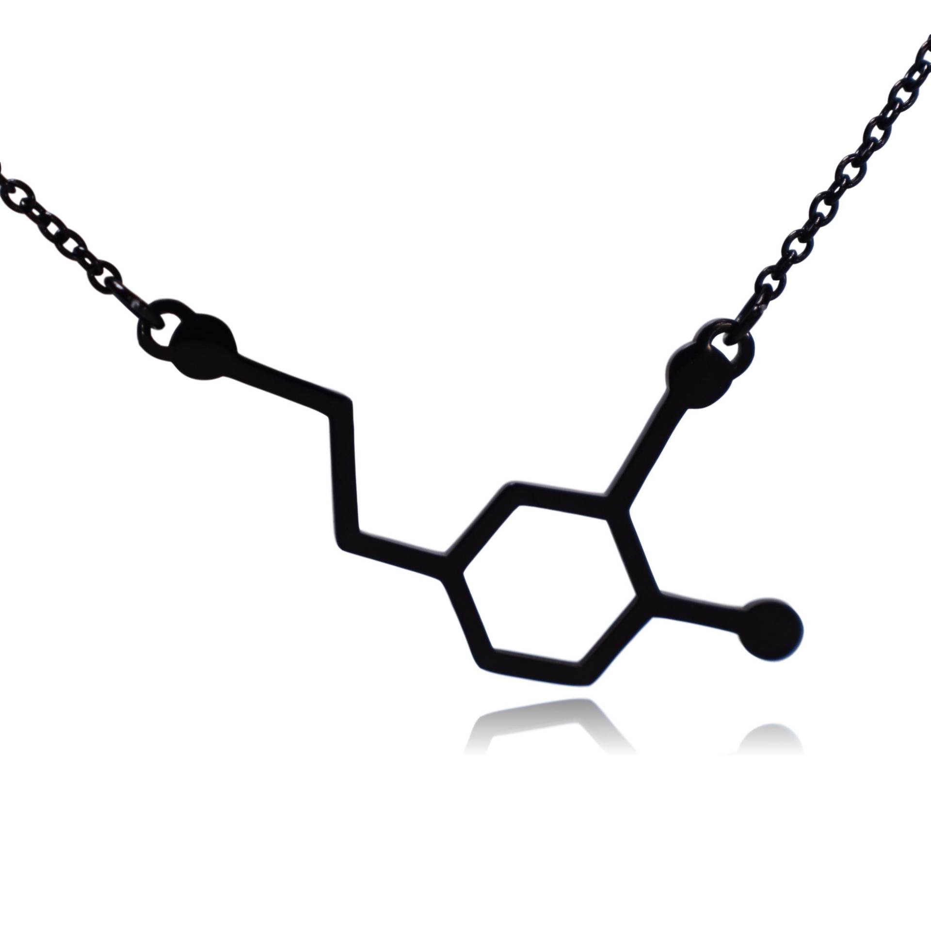 Dopamin-Neurotransmitter-Molekül-Edelstahl-Halskette Dopamin-Neurotransmitter-Molekül-Edelstahl-Halskette von ClaytonJewelryLabs