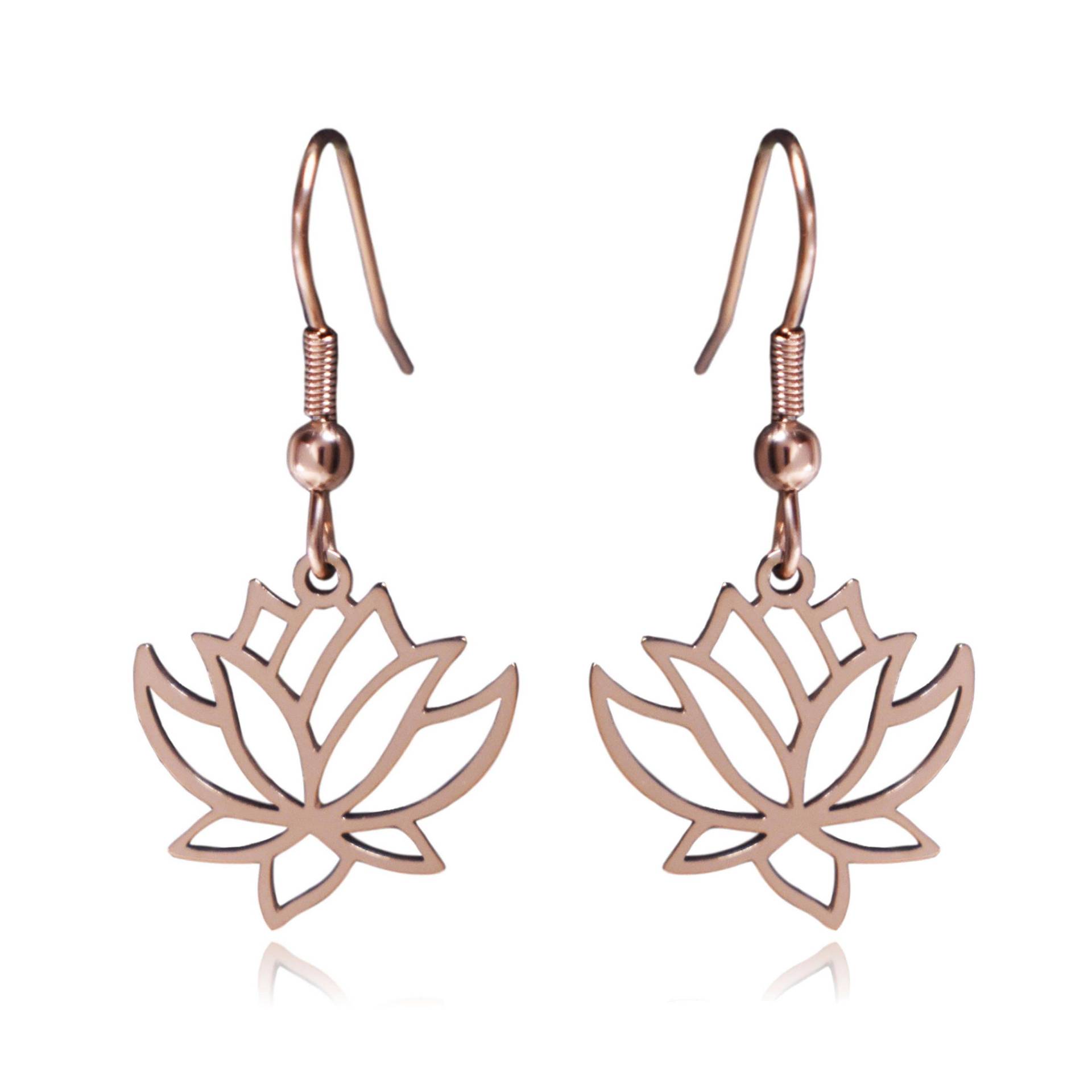 Lotus Blume Edelstahl Baumeln Ohrringe Lotus Blume Edelstahl Baumeln Ohrringe von ClaytonJewelryLabs