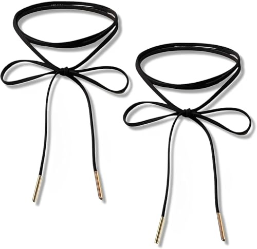 ClcIosis 2 Stück Choker Kette Damen Set, Halsband Damen Länge ist 1.6m, Choker Schwarz Kette, Geeignet für Gothic Vintage 90er Jahre Stil Mode Enthusiasten Tägliche Nutzung von ClcIosis