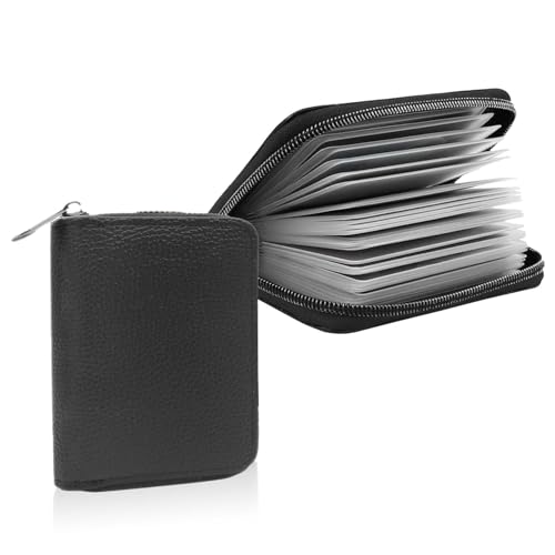 ClcIosis 2 Stück Kreditkartenetui, Damen und Herren Kartenetui mit Platz für 20 Karten, Kreditkartenhüllen Geldbörse Schwarz von ClcIosis