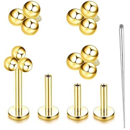ClcIosis 5 Stück 6/8/10 mm Helix Piercings Gold Conch Piercing Gold Anzug, Ohrringe Earnail Zubehör Ist Langlebig Und Für Den Täglichen Gebrauch Geeignet Verwendet Für Frauen Ohren Und Lippen(Golden) von ClcIosis