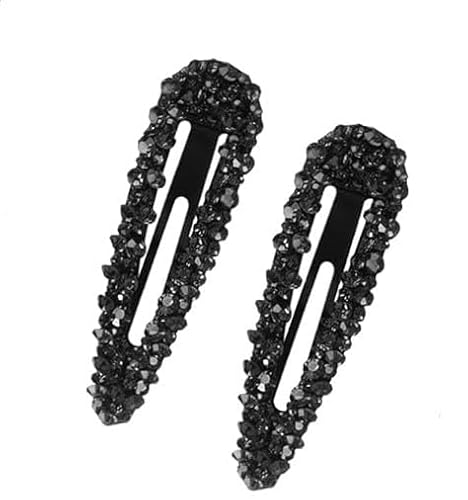 Haarspangen mit Strasssteinen, Metall und Kristall, glitzernde Haar-Accessoires, Haarspangen, Haarspangen und Haarspangen, Strassstein-Haarspangen für Damen, 2 Stück von Cldaisy