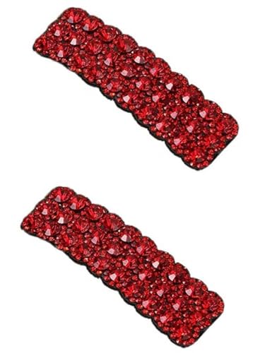 Haarspangen mit roten Strasssteinen, koreanischer Stil, rechteckige Haarnadeln, glänzende Luxus-Haarnadeln, Hochzeit, Strass, Haarspangen, Haarschmuck für Frauen und Mädchen, Haarpflege, 2 Stück von Cldaisy