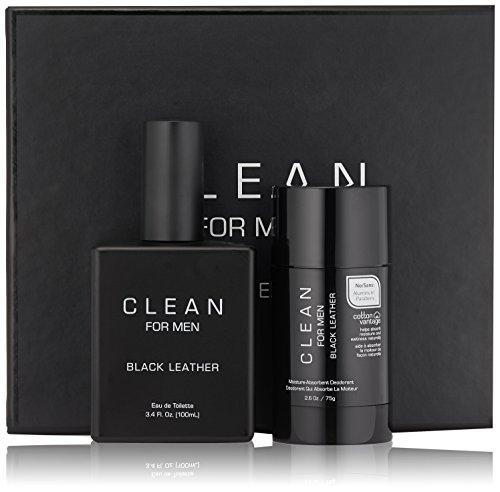 Clean Black Leather by Clean Gift Set - 3.4 oz Eau De Toilette Spray + 2.6 oz Deodorant Stick / - (Men) von Clean