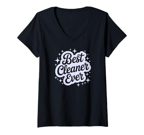 Damen Lustiger Best Cleaner Aller Zeiten Housekeeper Vakuumologe Ninja T-Shirt mit V-Ausschnitt Damen Lustiger Best Cleaner Aller Zeiten Housekeeper Vakuumologe Ninja T-Shirt mit V-Ausschnitt von Cleaner Squad This Is My Tidy Up Sweep Dust