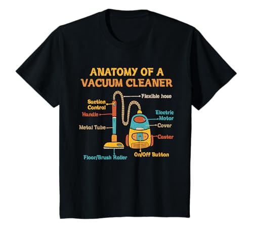 Kinder Cleaning Lover Staubsauger Anatomie eines Staubsaugers T-Shirt Kinder Cleaning Lover Staubsauger Anatomie eines Staubsaugers T-Shirt von Cleaning Lover Vacuum Cleaner Anatomy