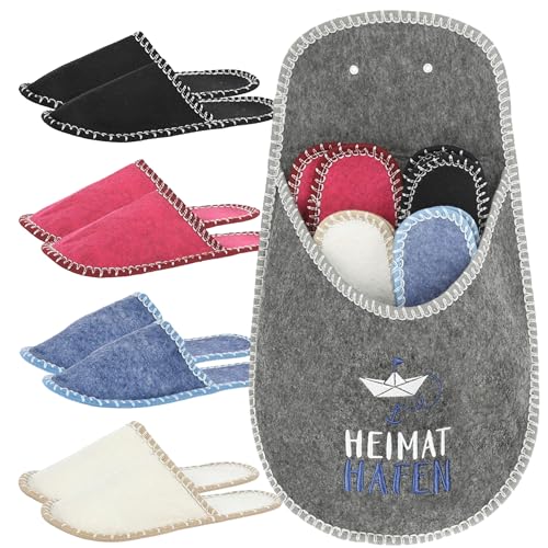 Cleanlevel EST 2016 Gästepantoffeln Gästehausschuhe Hausschuhe für Gäste im Set 5teilig Pantoffeln Schuhe mit Aufbewahrungstasche (Heimat 1 Stück) von Cleanlevel EST 2016