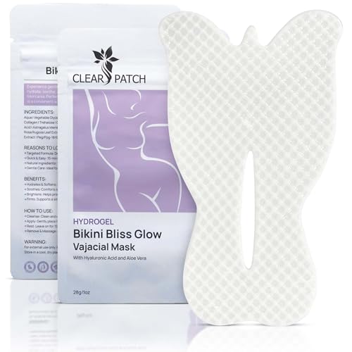 Clear Patch Bikini Bliss Glow Vajacial Mask Hydrating & Soothing Hydrogel Mask for Bikini Area Post-Shaving & Waxing Care Infused with Hyaluronic Acid & Aloe Vera for Soft Skin 1 Pack von Clear Patch