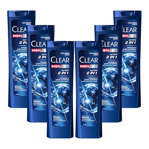 Clear Men Anti-Schuppen-Shampoo Für alle Haar- und Kopfhauttypen Action 2in1 bis zu 100% Anti-Schuppenschutz* 6x 225 ml Clear Men Anti-Schuppen-Shampoo Für alle Haar- und Kopfhauttypen Action 2in1 bis zu 100% Anti-Schuppenschutz* 6x 225 ml von Clear