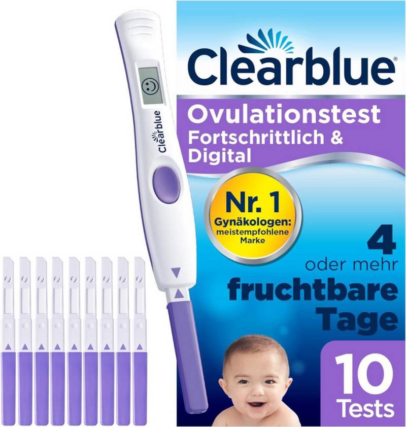 Clearblue Ovulationstest Fortschrittlich & Digital (testet 2 Hormone), Kinderwunsch, 10-tlg. von Clearblue