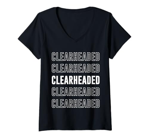 Damen Klarer Kopf T-Shirt mit V-Ausschnitt Damen Klarer Kopf T-Shirt mit V-Ausschnitt von Clearheaded Apparel