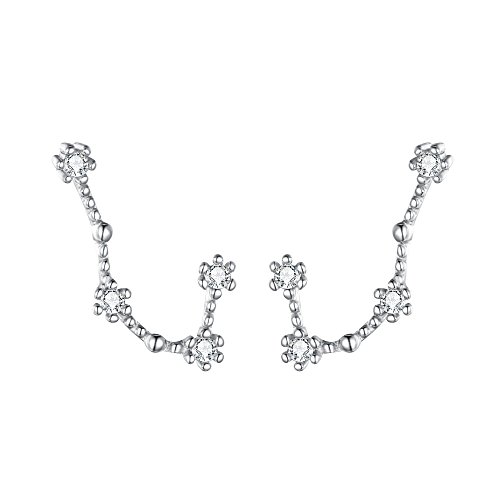 ClearineDamen Ohrringe Sternzeichen 925 Sterling Silber CZ Zwillinge Horoskop Tierkreis 12 Konstellation Ohrstecker Stud von Clearine