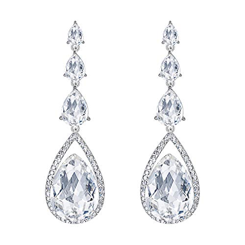 Clearine Damen Ohrringe Fashion Mehrreihig Hochzeit Braut Tropfen Chandelier Dangle Pierced Ohrringe Klar von Clearine