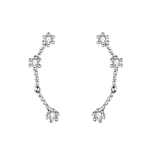 ClearineDamen Ohrringe Sternzeichen 925 Sterling Silber CZ Widder Horoskop Tierkreis 12 Konstellation Ohrstecker Stud von Clearine