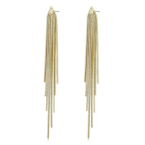 Clearine Quaste Mode lange Kronleuchter lineare Dreieck baumeln Tropfen Ohrringe für Hochzeit Damen Party Prom Gold Ton von Clearine