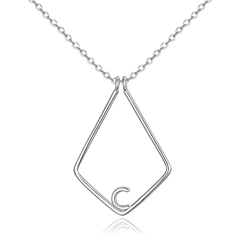 Clearine Ringhalter Halskette für Damen Mädchen 925 Sterling Silber Ringhalter Halskette Buchstabe C Geometrischer Anhänger Kette für Damen von Clearine