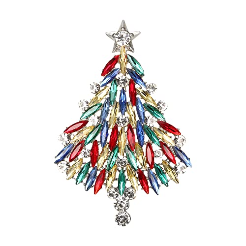Clearine Weihnachtsbaum Brosche für Damen Funkelnde Marquise-Strass Pin für Kleidung Weihnachten Bunt Silber-Ton Clearine Weihnachtsbaum Brosche für Damen Funkelnde Marquise-Strass Pin für Kleidung Weihnachten Bunt Silber-Ton von Clearine