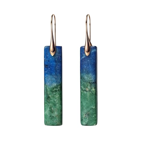 Clearine böhmischen Boho Naturstein Ohrring einzigartige Heilung Edelstein Energie leicht baumeln Haken Ohrringe mehrere Stile Schmuck für Strand Sommer grün/blau Gold-Ton von Clearine