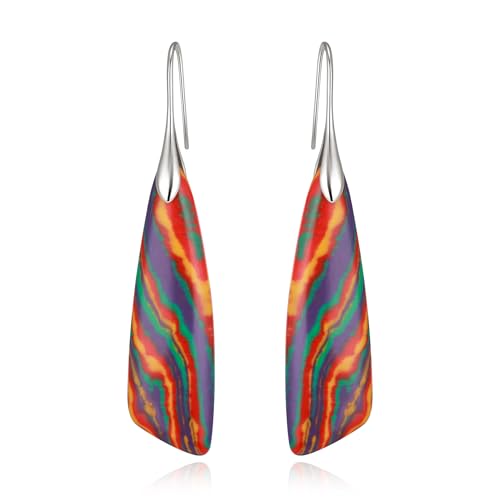 Clearine böhmischen Boho Naturstein Ohrringe einzigartige Heilung Edelstein Energie leicht baumeln Ohrhänger mehrere Stile Schmuck für Strand Sommer Mehrfarbig Silber-Ton von Clearine