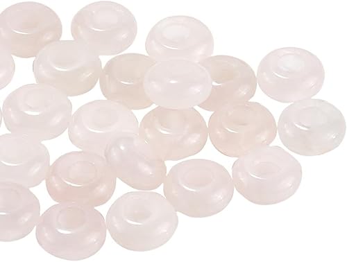 1 Box mit 30 Tigerauge-Perlen mit großem Loch, Edelstein-Abstandshalterperlen mit großem Loch, dunkelbrauner Edelstein, lose Makramee-Perlen, lose Masse for Schmuck, Damen, Stift(Natural Rose Quartz) 1 Box mit 30 Tigerauge-Perlen mit großem Loch, Edelstein-Abstandshalterperlen mit großem Loch, dunkelbrauner Edelstein, lose Makramee-Perlen, lose Masse for Schmuck, Damen, Stift(Natural Rose Quartz) von Clearlin