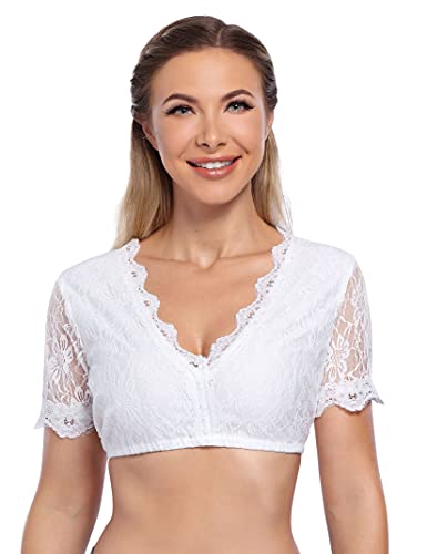Clearlove Damen Dirndlbluse Spitze Trachtenbluse für Oktoberfest（Verpackung MEHRWEG） von Clearlove