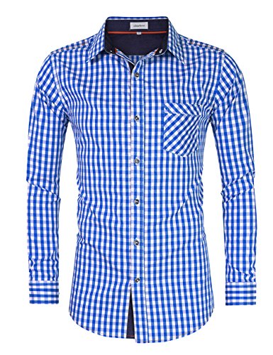 Clearlove Herren Hemd traditionell bayerisch Slim Fit - Blau - Small von Clearlove