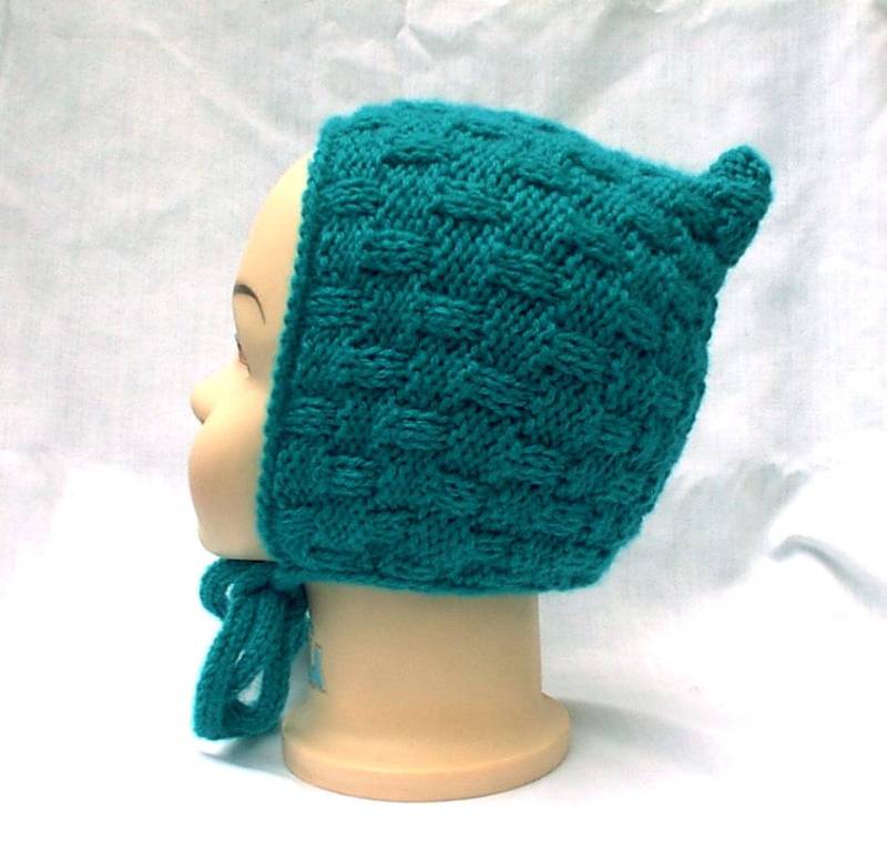 Baby in Einem Korb Pixie Hut Mütze Hand Stricken Türkis Mädchen Baby in Einem Korb Pixie Hut Mütze Hand Stricken Türkis Mädchen von ClearlyChristine