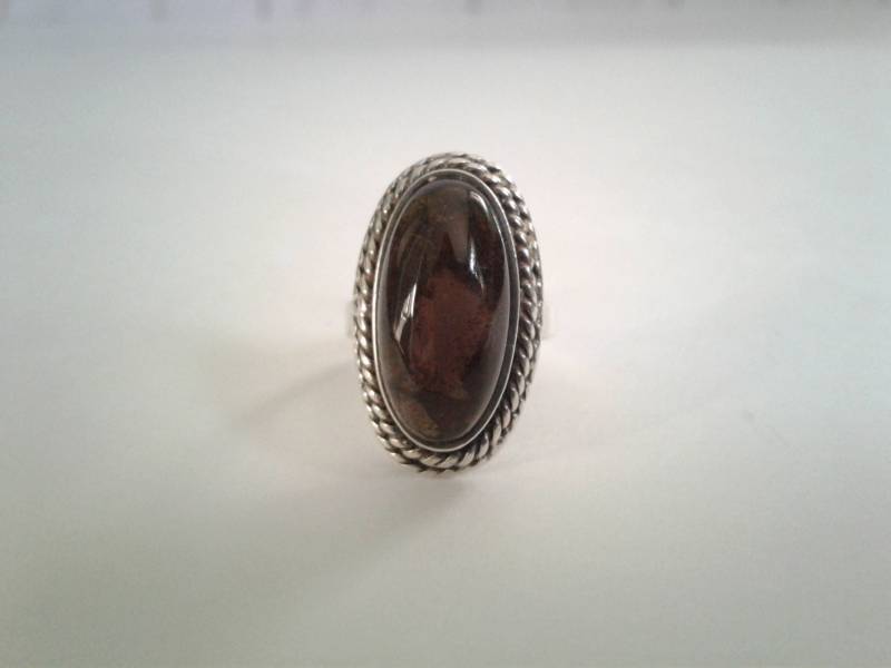 Vintage Silber Und Bernstein Harz-Ring Vintage Silber Und Bernstein Harz-Ring von CleavingAndWeaving